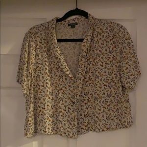 Wild fable floral cropped button up